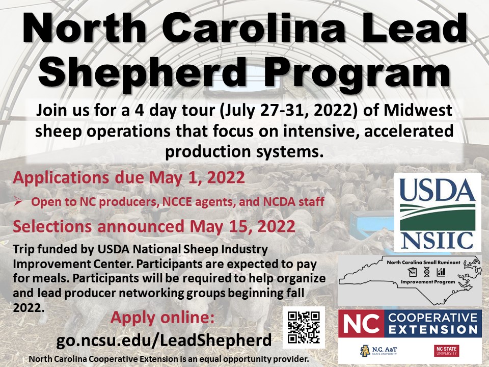 North Carolina Lead Shepherd Program flyer for May 2022